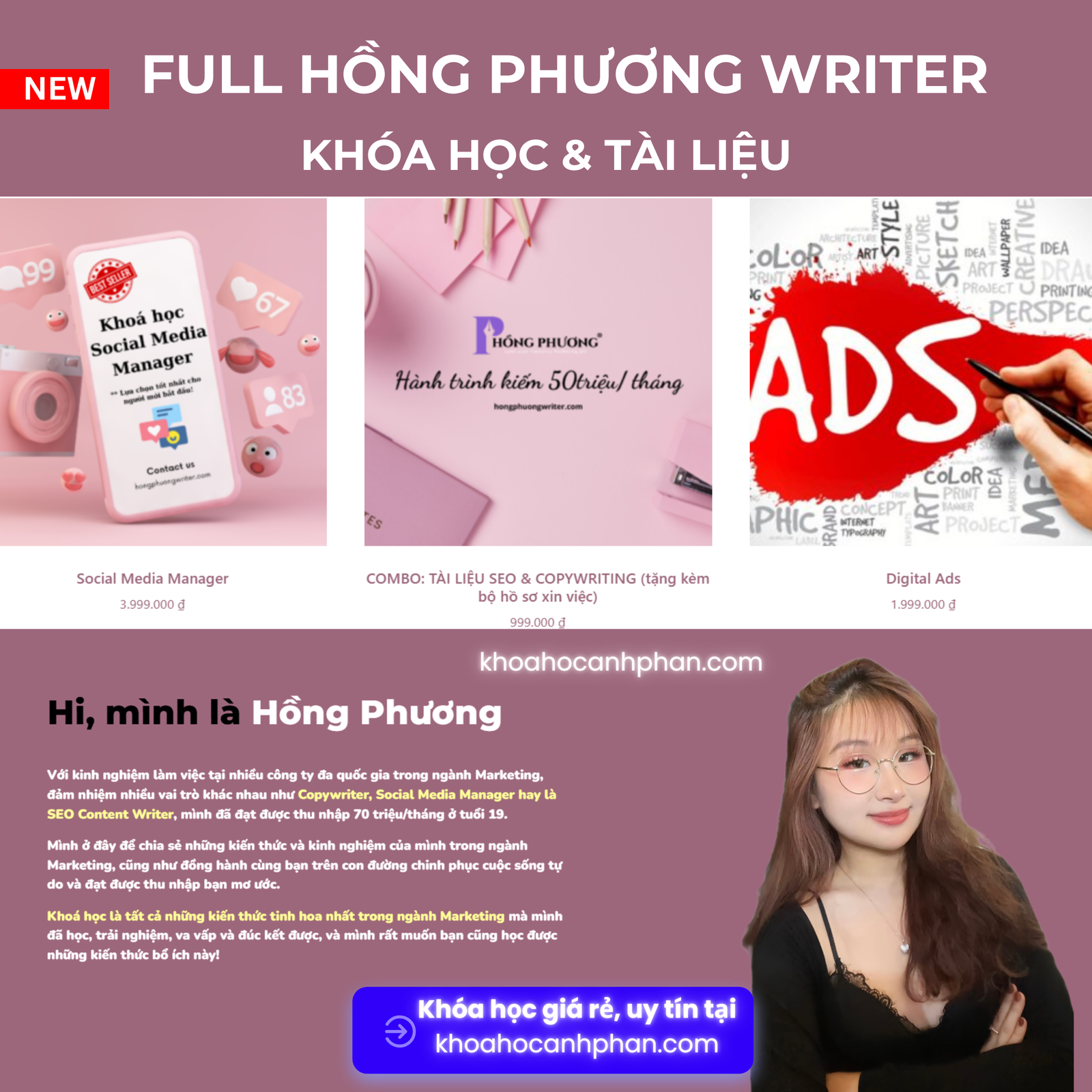 Combo khóa học Hồng Phương Writer update mới nhất Share khóa học Hồng Phương Writer