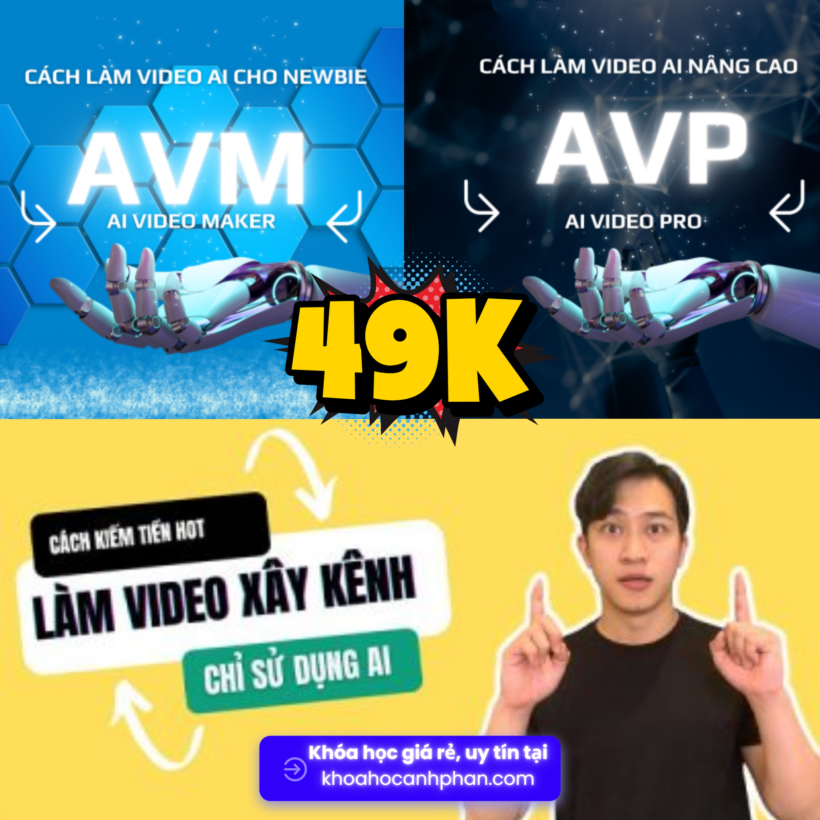 Share Combo 2 Khóa Học Làm Video Xây Kênh Bằng Công nghệ AI Cùng Hiếu AI