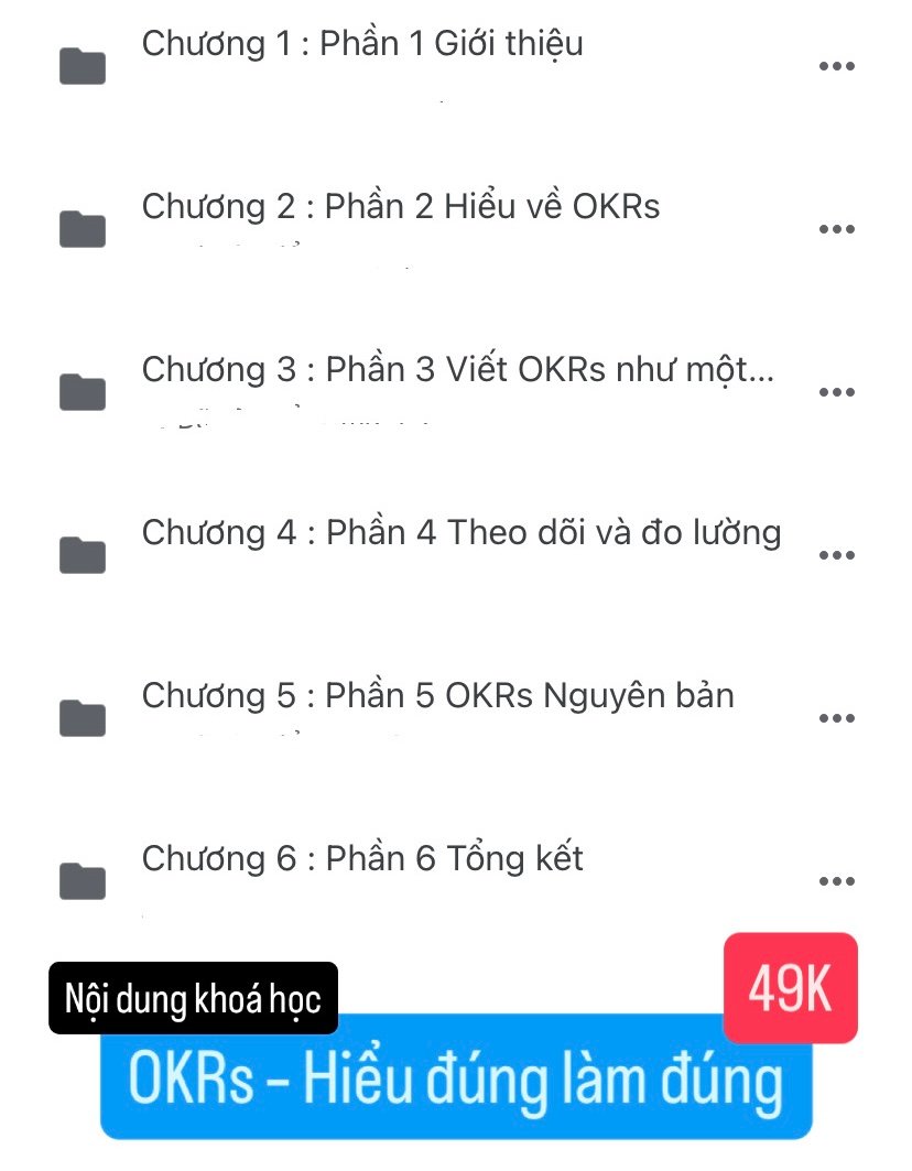 Alternative view of Khóa học OKRs – Hiểu đúng làm đúng – Mai Xuân Đạt
