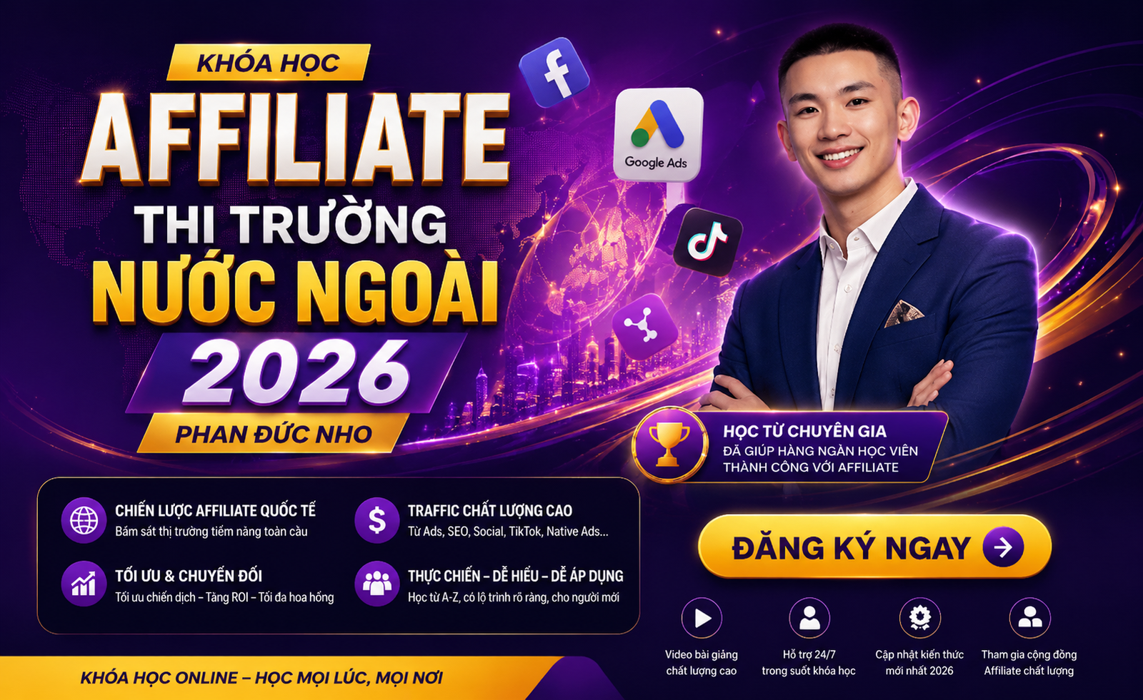 Khóa Học Affiliate Thị Trường Nước Ngoài 2026 Cùng Phan Đức Nho